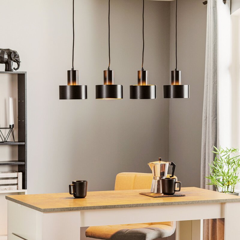 Euluna Hängeleuchte Rif 4 Pendelleuchte Deckenlampe linear 4-flammig E27 schwarz - 5907554415081