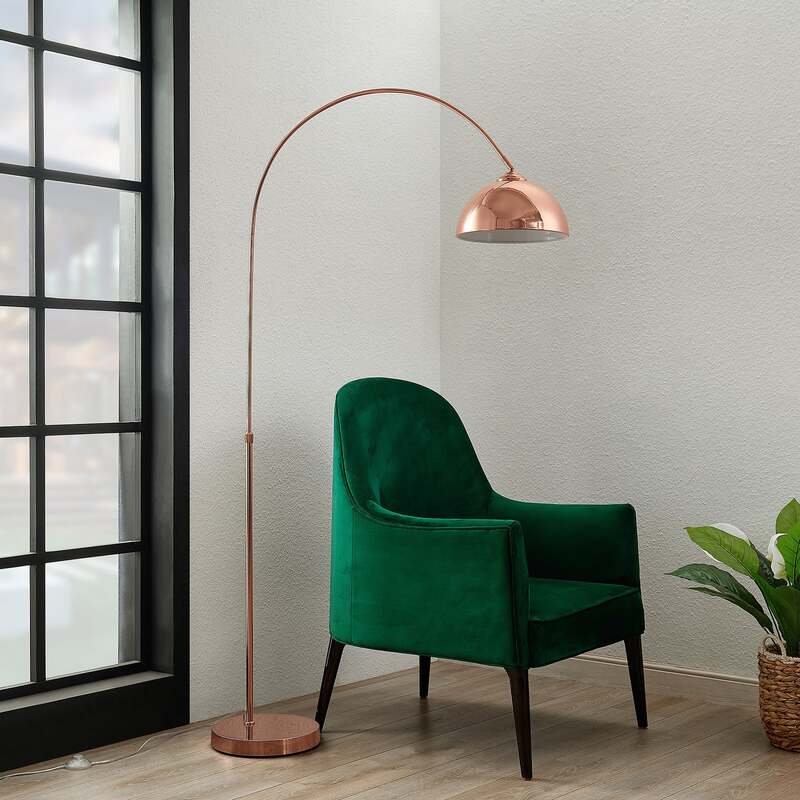 Lindby Stehleuchte Bogenlampe Lennart LED Lampe höhenverstellbar kupfer 183cm - 4251096594423