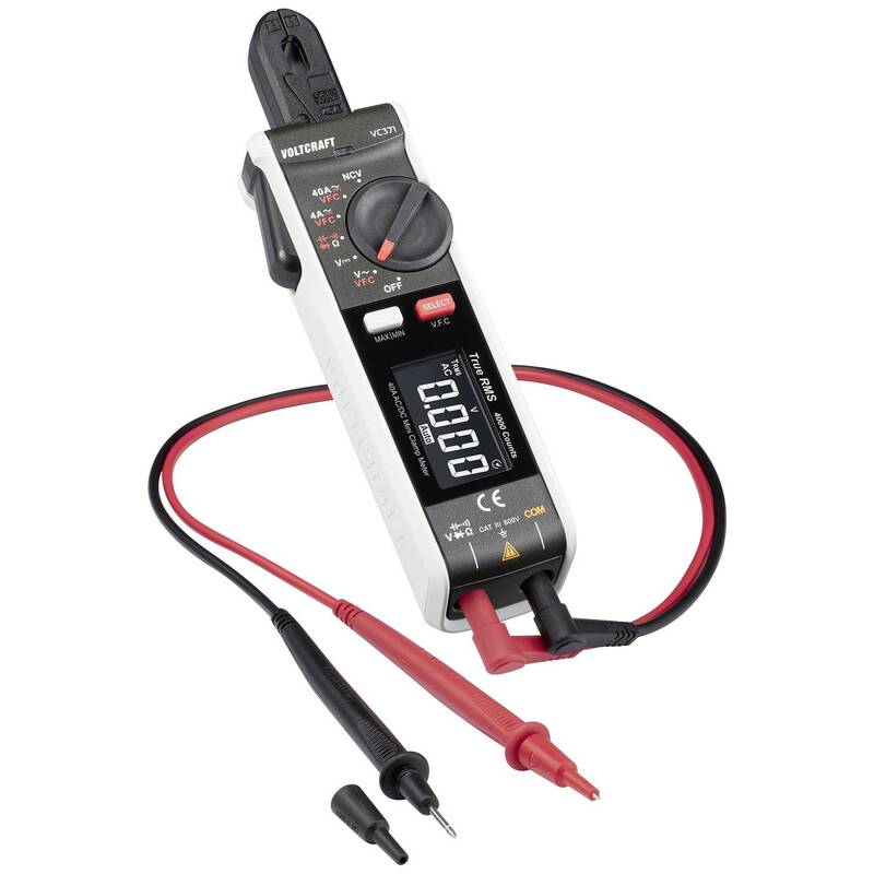 VOLTCRAFT Stromzange Zangenmessgerät AC DC VC371 digital ISO Kalibriert schwarz - 4064161323367