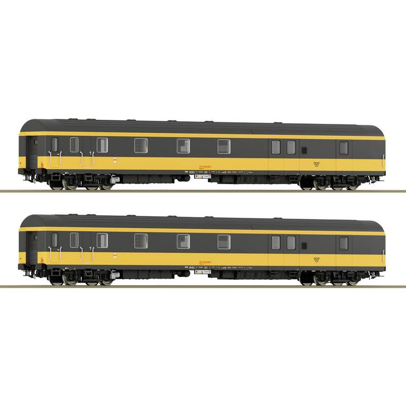 Roco Set Bahnpostwagen Postwagen Zugwagen Österreichische Post ÖBB H0 2er-Set - 9005033385750