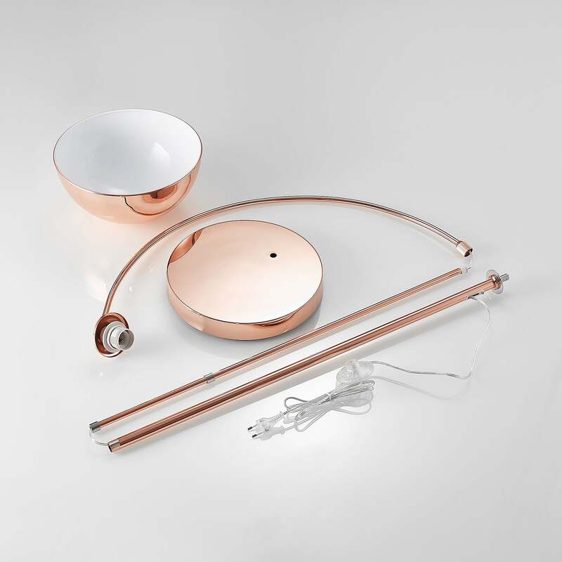 Lindby Stehleuchte Bogenlampe Lennart LED Lampe höhenverstellbar kupfer 183cm - 4251096594423
