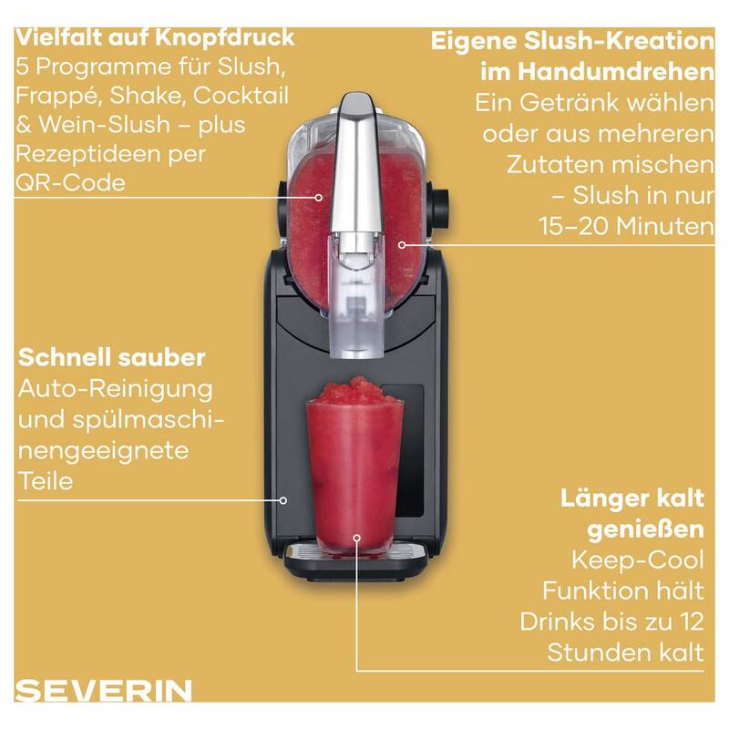 Severin Slush/Slushy Maschine EZ 7410 2l Eismaschine Getränkemaschine schwarz - 4008146049095