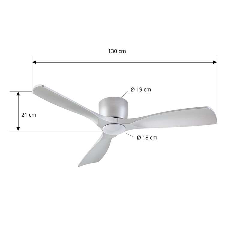 Lucande Deckenventilator Moneno Smart Ventilator LED dimmbar silber 131cm IP20 - 4255830913433