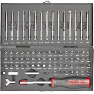 B-Ware Toolcraft HT02183 820952 Bit-Set 75teilig Schlitz Innen-Sechskant Innen-TORX ...