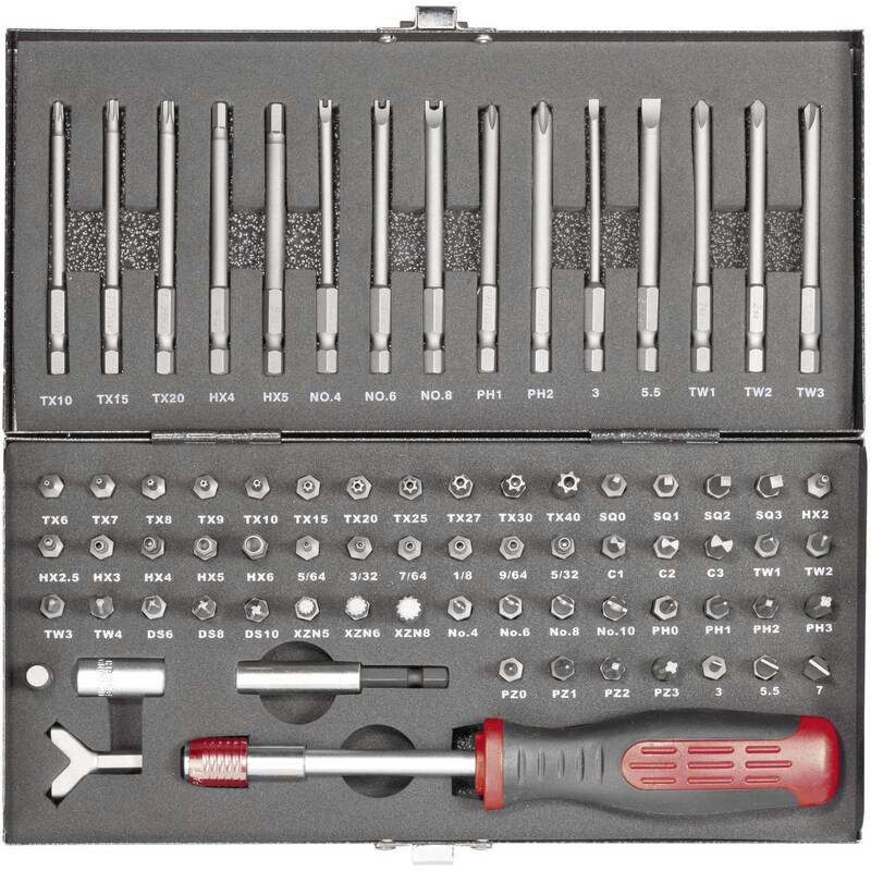 Toolcraft HT02183 820952 Bit-Set 75teilig Schlitz Innen-Sechskant Innen-TORX ... - 4016138497007
