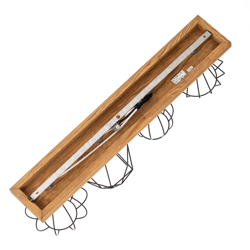 Envostar Deckenlampe Various 4-flg LED dimmbar schwarz Holz 75,6x19cm natur - 4251911754940