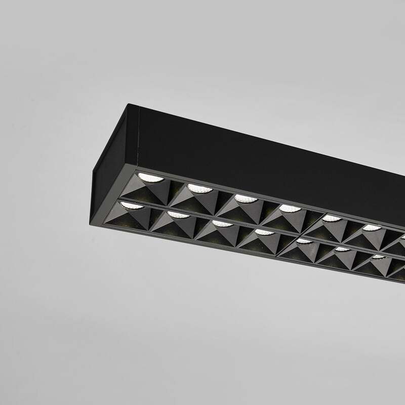 Arcchio Pendelleuchte Jolinda LED Hängelampe Büroleuchte schwarz 118cm 7200lm - 4251911779196