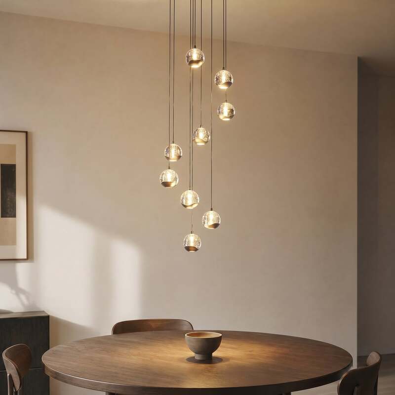 Lucande LED-Hängelampe Hayley schwarz 9-flg Glas 5900 Lumen 3000 K 46 W - 4251911798807
