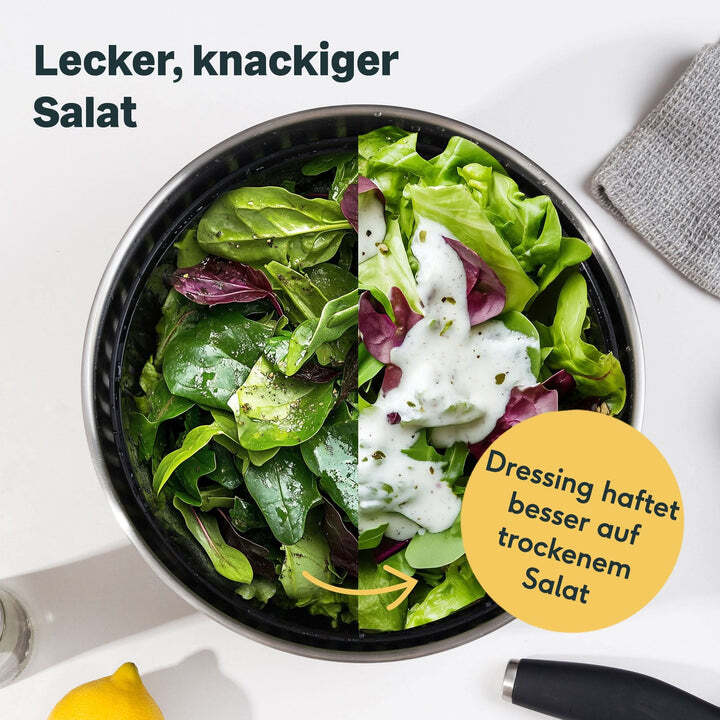 SILBERTHAL Salatschleuder Salatzentrifuge Edelstahl effektive Schleuderfunktion - 4260470464627