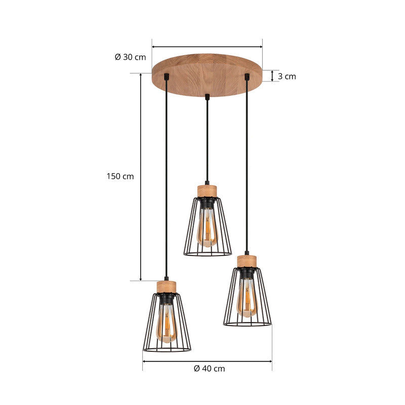 Envostar Dorvi Hängeleuchte Pendelleuchte Lampe 3-flg Rondell SIEHE TEXT/FOTO - 5903839989599