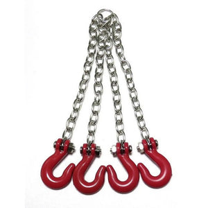 B-Ware Thicon Models 20122 Anschlagkette Kette mit 4 Metallhaken rot 1 Stück robust