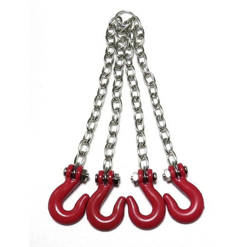 Thicon Models 20122 Anschlagkette Kette mit 4 Metallhaken rot 1 Stück robust - 4260432977936