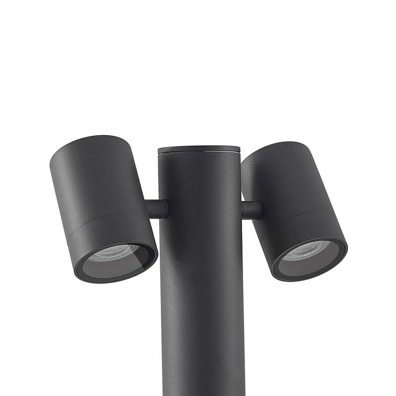 Lucande Sockelleuchte Maloney 50 cm anthrazit IP54 dimmbar 2x5W LED - 4251911736663