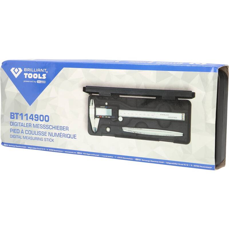Brilliant Tools Digitaler Messschieber 150mm Präzisionsmessgerät Messwerkzeug - 4042146778456