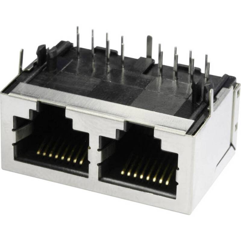 Econ connect RJ45-Steckverbinder 3012S02 2-Port Buchse Einbau horizontal Metall - 2050002926592