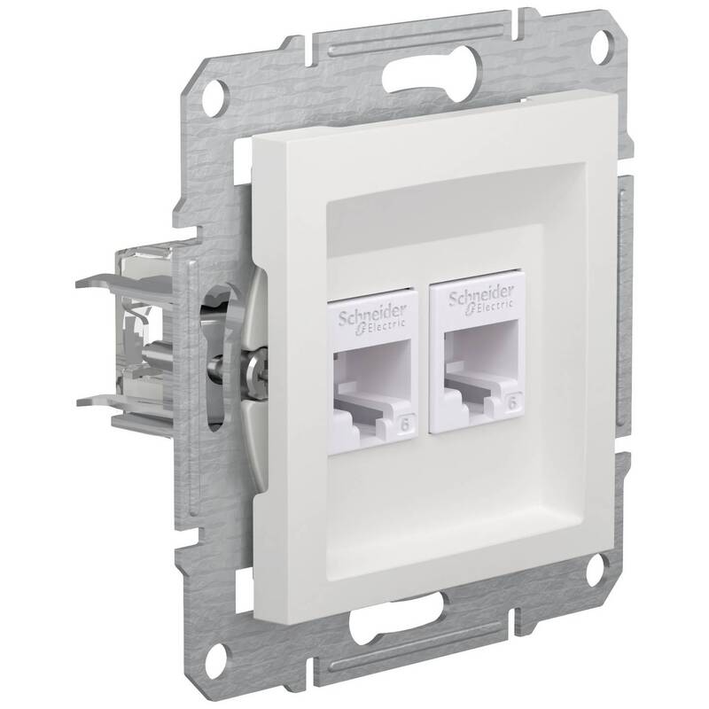 Schneider Electric RJ45-Datendose Asfora EPH4870121D Weiß RAL 9003 250V 10A - 3606486875797