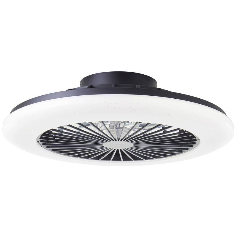 Brilliant Salerno LED Deckenleuchte 49cm mit Ventilator dimmbar Schwarz - 4004353435881