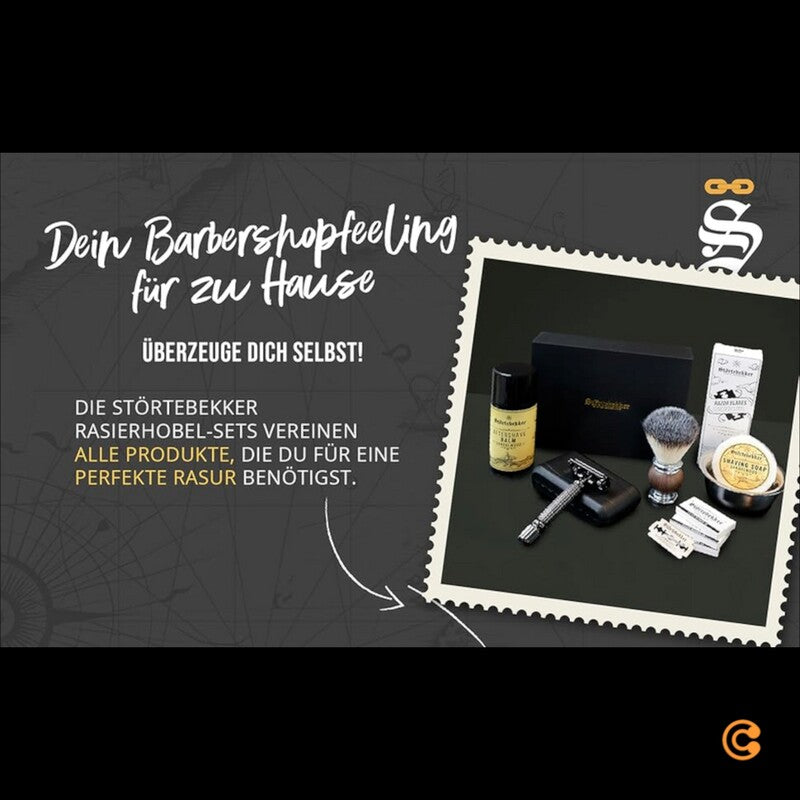 Störtebekker Rasierpinselset Rasierbürste Rasur Set Edelstahl SIEHE TEXT/FOTO156 - 4260554490153