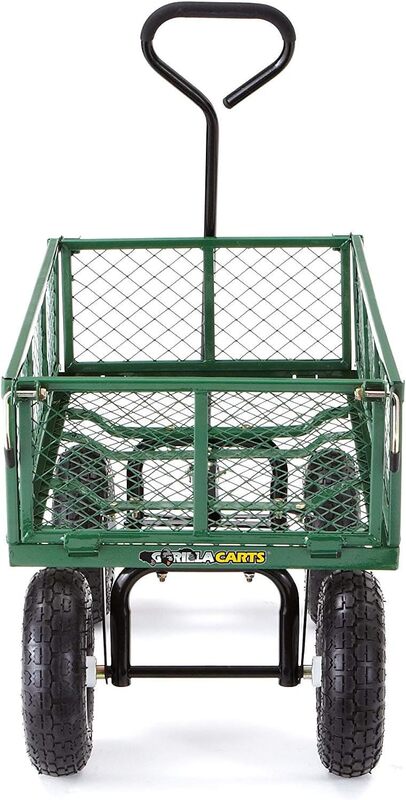 Gorilla Carts GOR400-COM Gartenwagen Stahl 180 kg Tragkraft Grün abnehmbar - 0722571010966
