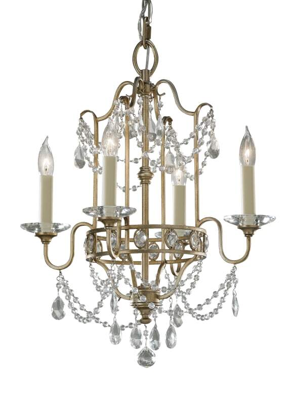 Murray Feiss F2476/4GS Gianna Chandelier - Mini Duo in Gilded Silver Finish - 0014817371857