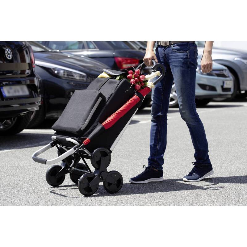 Metafranc Einkaufstrolley Einkaufswagen Aluminium schwarz 59l 20kg 47x46cm 108cm - 4004646203975