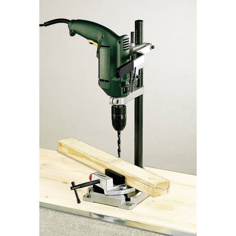 Wolfcraft Bohrständer Bohrmaschine Metall präzise schwarz grau 230x160x500mm - 4006885340602