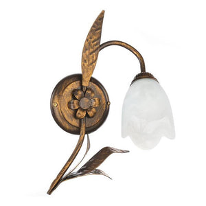 B-Ware ONLI Wandleuchte Sonia LED Wandlampe dimmbar Eisen Glas bronze gold elfenbein