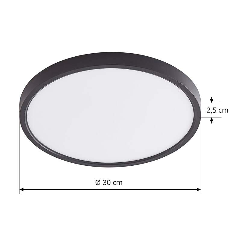 Lindby Deckenleuchte Pravin LED Lampe Leuchte schwarz matt Ø30cm warmweiß 3000K - 4251911766684