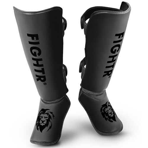 FIGHTR Schienbeinschoner Schienbeinschutz Kickboxen MMA Muay Thai XL schwarz - 4260723850696