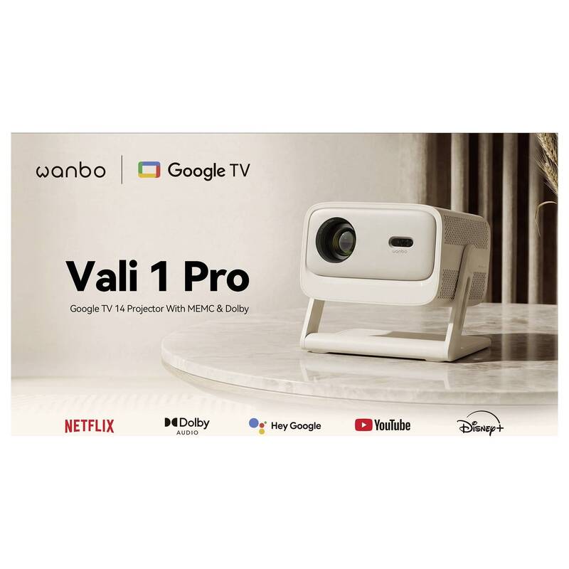 Wanbo Beamer Vali 1 Pro LED Projektor 900 ANSI-Lumen Full HD Lautsprecher - 6970885351297