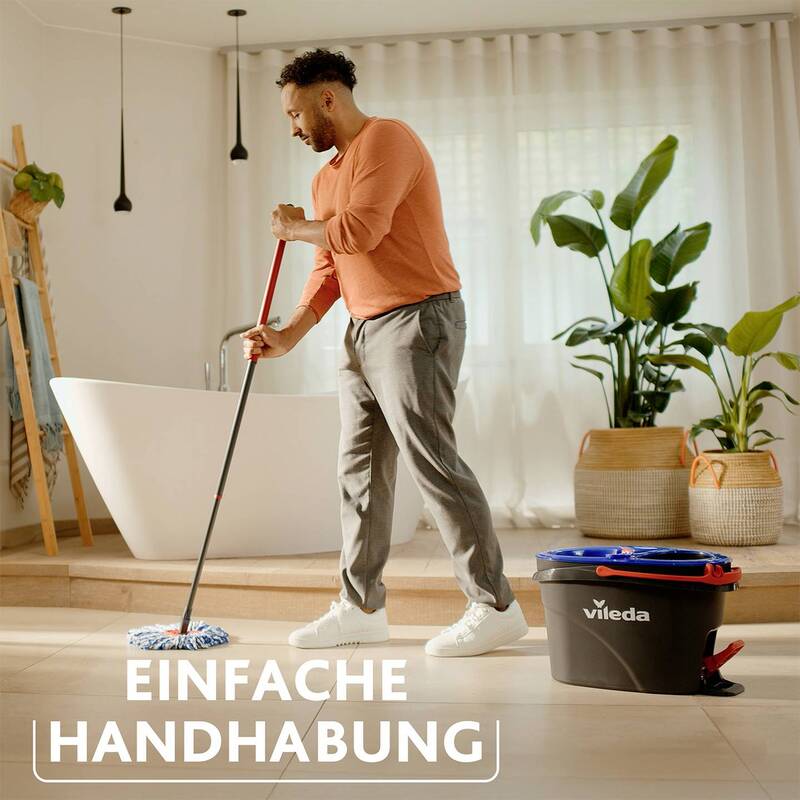 Vileda Bodenwischer H2PRO Wischmopp mit Teleskopstiel und Powerschleuder 360° - 4023103254237