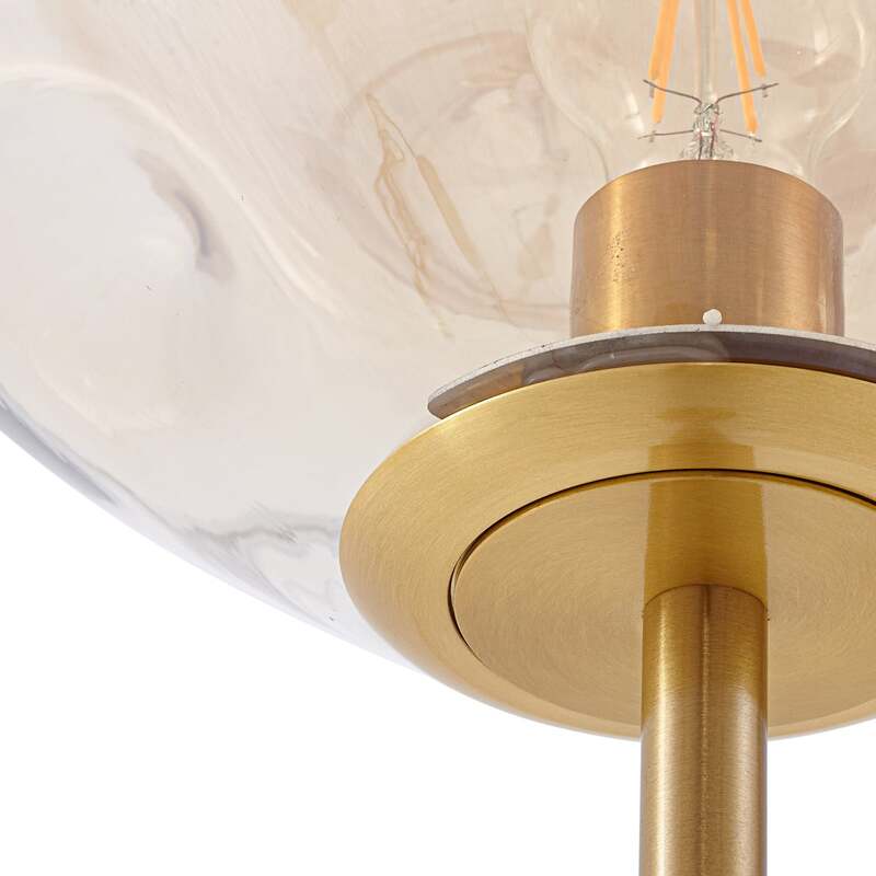 Lindby Stehleuchte Lelia amber Glas Metall 150 cm elegant und modern - 4251911798692
