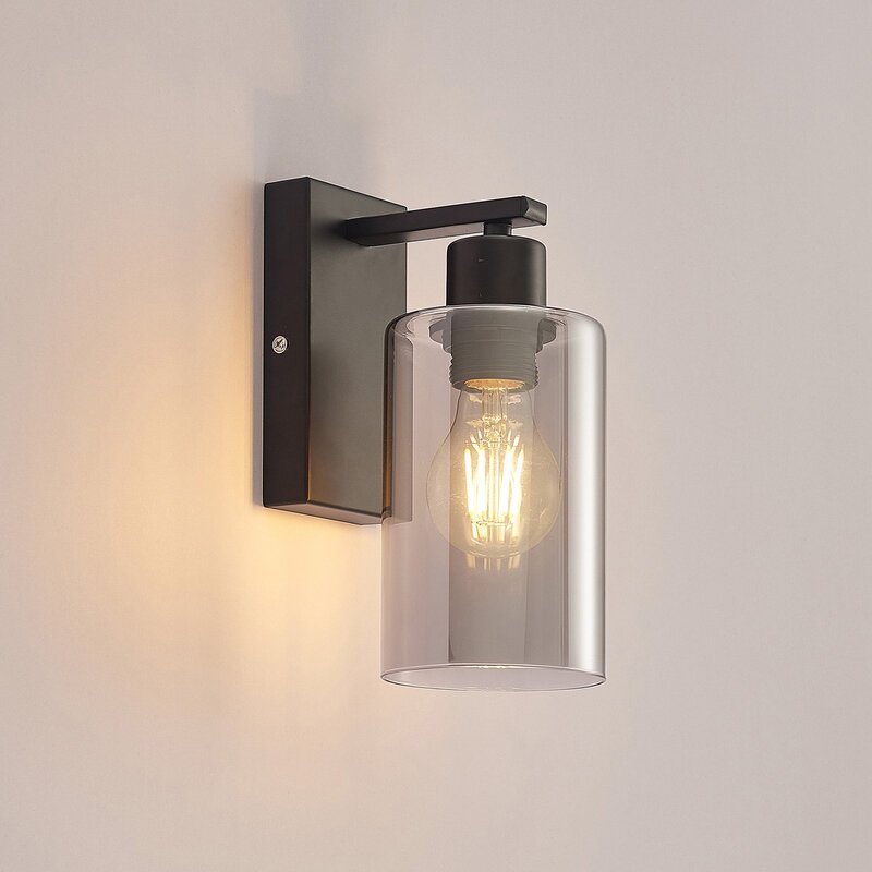 Lindby Emavi Wandleuchte Wandlampe Lampe Leuchte Innenraumlampe mit Rauchglas - 4251911711578