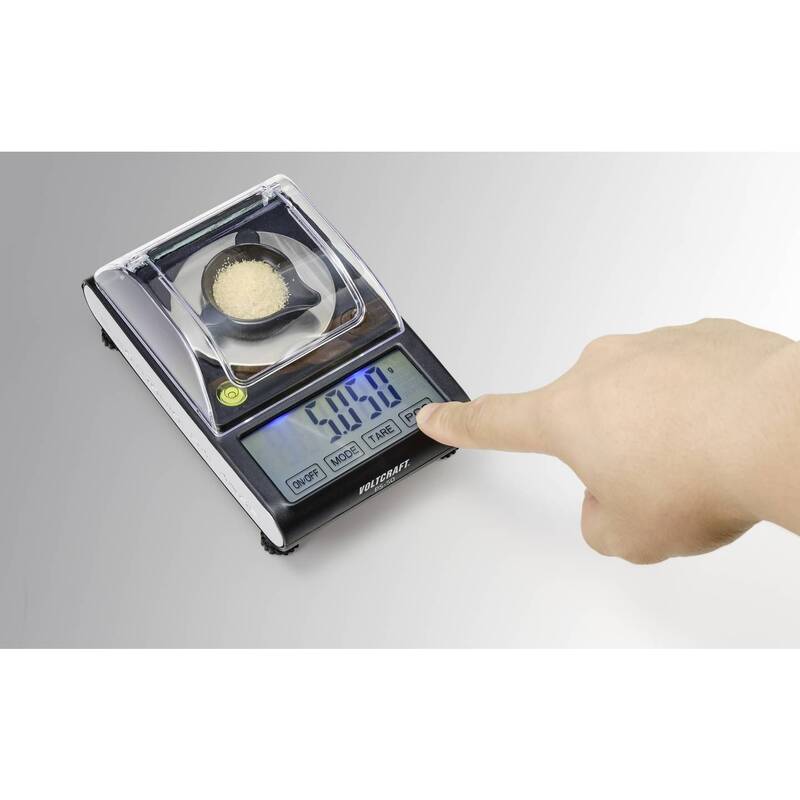Voltcraft Präzisionswaage PS-50 50g 0.001g Edelstahl kalibrierbar USB schwarz kg - 4064161187877
