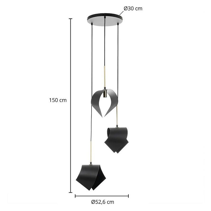 Lucande Mikolay Pendant Light, 3-bulb, Black - 4251911756401