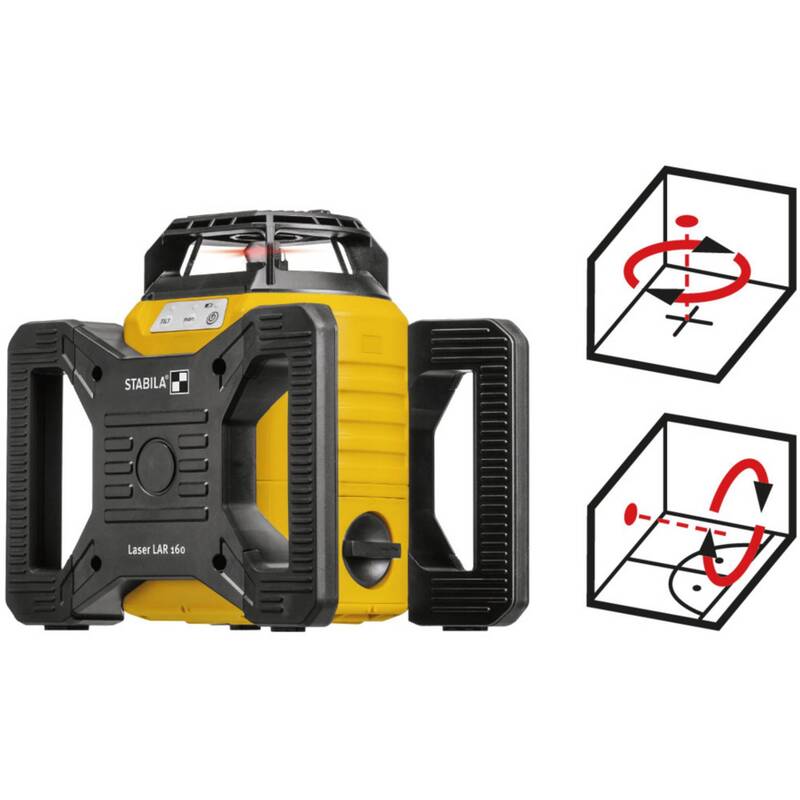 Stabila Rotationslaser Lasergerät LAR 160 Set Stativ 5 m Nivellierlatte Laser - 4005069192419