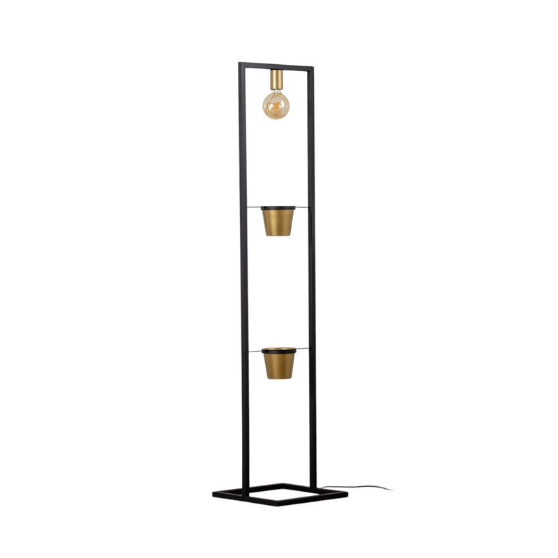 Stehleuchte Flores Stehlampe Standleuchte Leuchte 1-flammig schwarz/gold Stahl - 5907565953732
