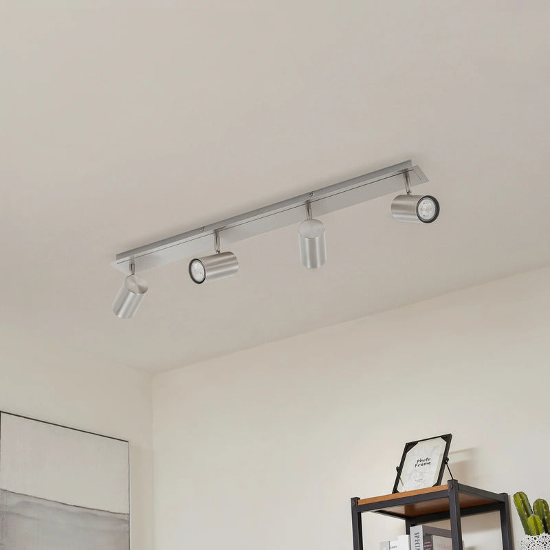 Lindby Deckenstrahler Joffrey LED Strahler 4-flg dimmbar nickel 80cm 9cm 16,5cm - 9627886