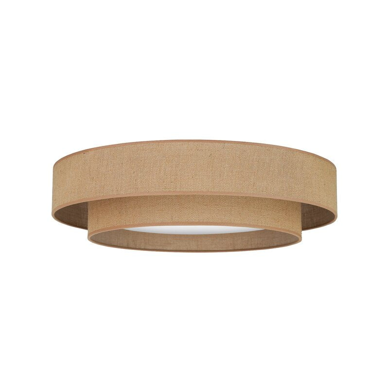 LED Deckenleuchte Lampe Luneta Textil braun Jute Fernbedienung dimmbar 60 cm - 5905317606400