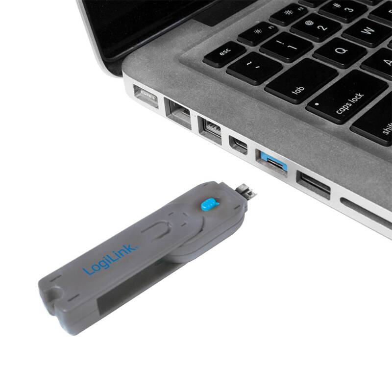 LogiLink USB-Port AU0043 Schloss USB-A Port Silber Blau 1 Schlüssel 4 Schlösser - 4052792045123