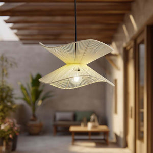 B-Ware Lindby Außenpendelleuchte Hängelampe Valdorin beige Baumwolle IP44