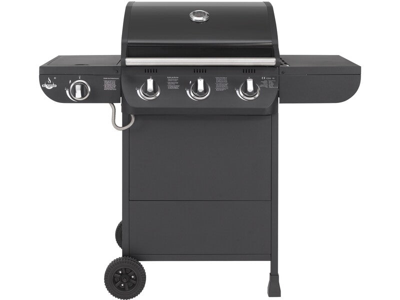El Fuego Gasgrill Columbus 3-Brenner Grill mit Seitenkocher Garten schwarz - 4250373205625