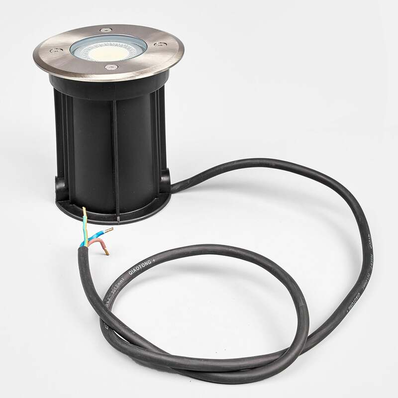 Lindby Bodeneinbauleuchte Insa LED Gartenleuchte dimmbar Edelstahl IP67 Ø11cm - 4251096510911