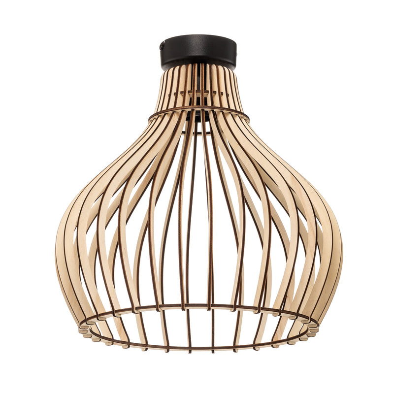 Euluna Deckenleuchte Barrel LED Lampe Holz schwarz dimmbar rustikal Ø38cm - 5907623620590