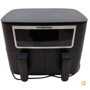 B-Ware GourmetMaxx Heißluft-Fritteuse Doppelkorb 8l 2600W Fritteuse schwarz Edelstahl