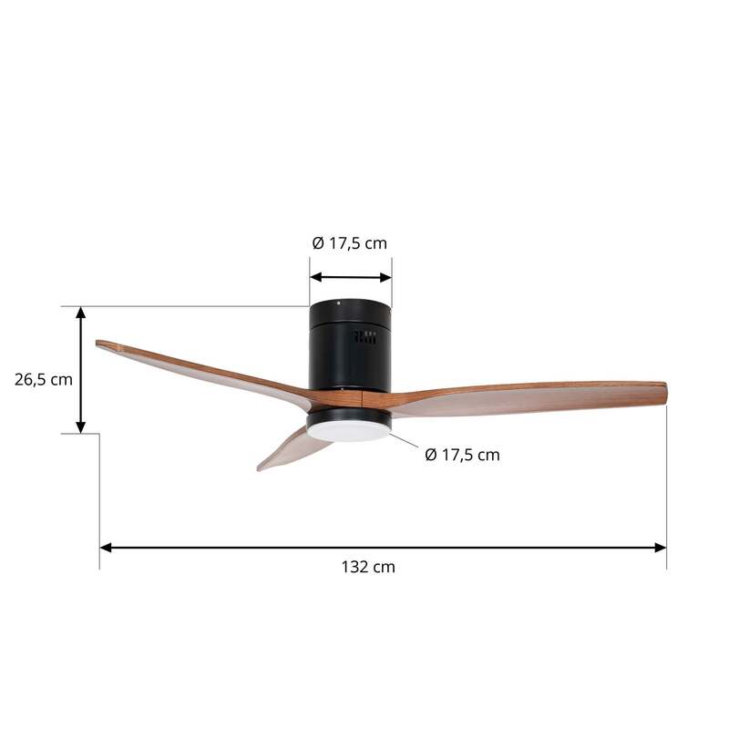 Lucande Deckenventilator Brinia Holz Ø132cm CCT Ventilator Fernbedienung Leuchte - 4255830910784