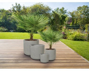 Pflanztopf Leichtzement grau 41x41cm Blumentopf mit Bodenloch für Bewässerung - 4007876481854