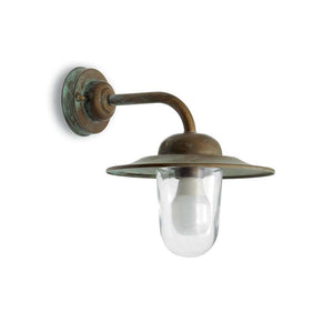 B-Ware Moretti Luce Außenwandleuchte Casale Gartenlampe Messing Glas IP44 30cm dimmbar