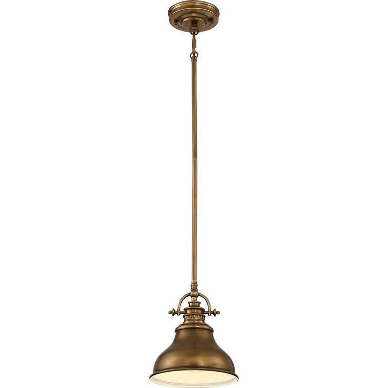 Elstead Hängeleuchte Emery Hängelampe Deckenlampe Lampe 1-flg. messing Ø 20,3 cm - 5024005269618
