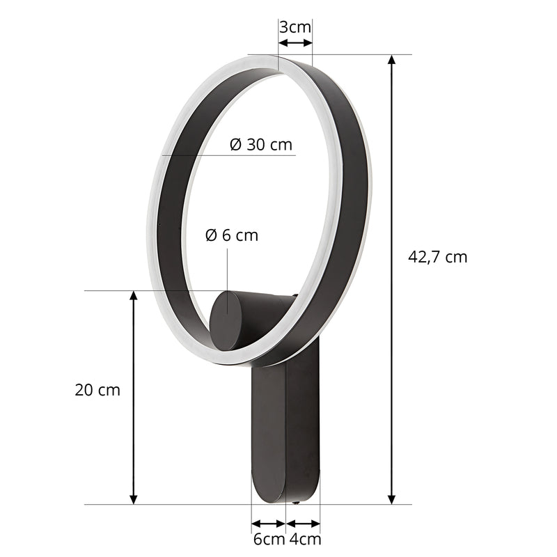 Lucande Yekta LED-Wandlampe Wandleuchte Wandlicht Leuchte LED direkt 18W schw559 - 4251911761900